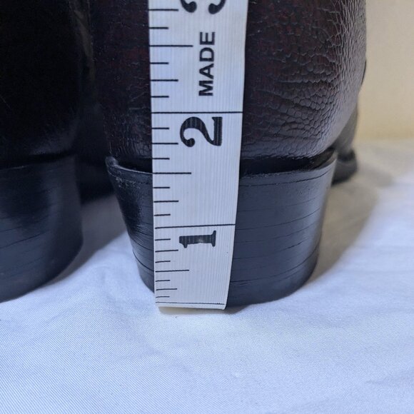 J Chisholm Great Condition Vintage Men's 8.5D Black Cherry Ostrich Leg Hide - Picture 4 of 13